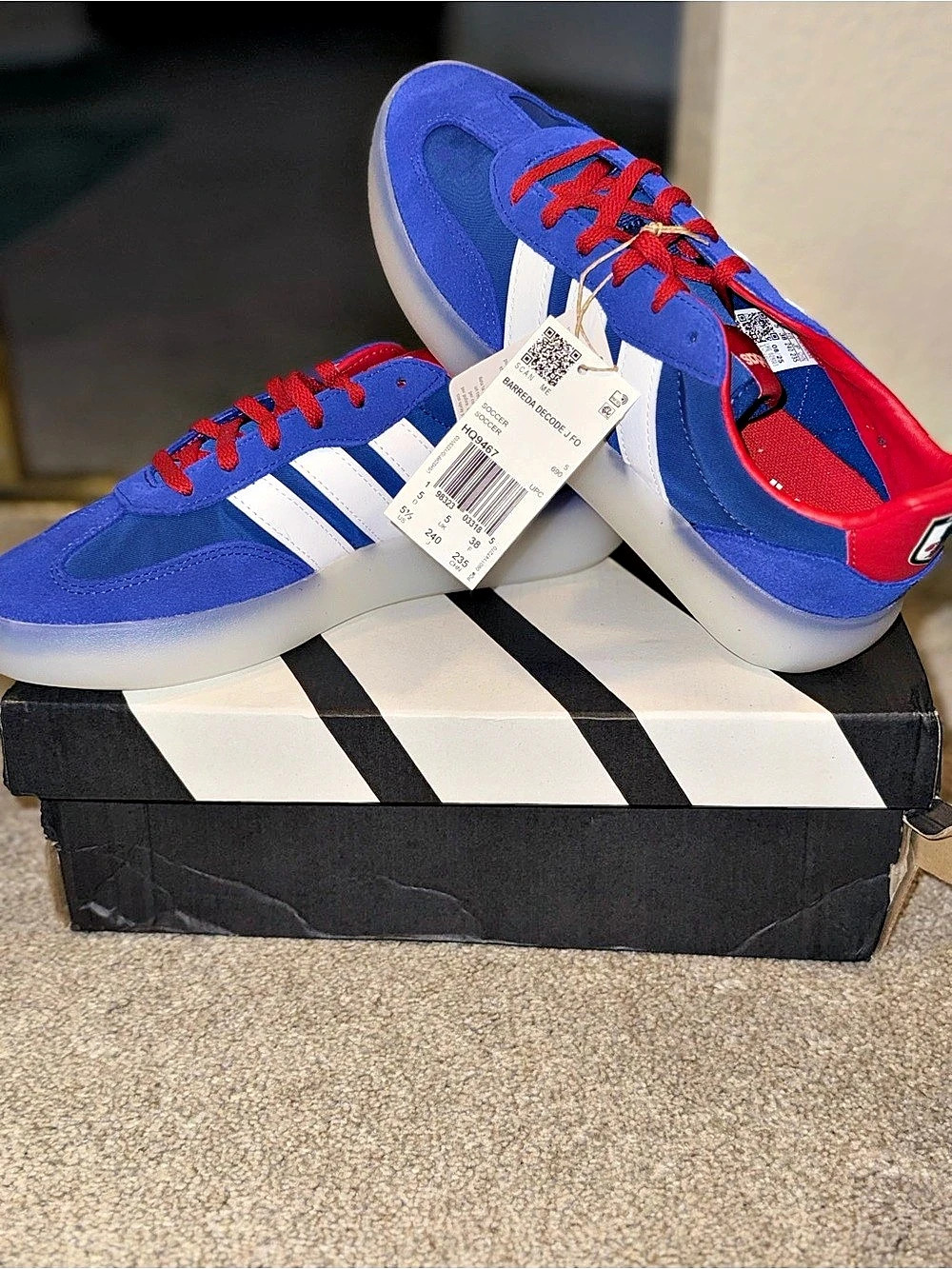 adidas Barreda Decode J FQ Blue & Red Sneakers US 5.5 NWT